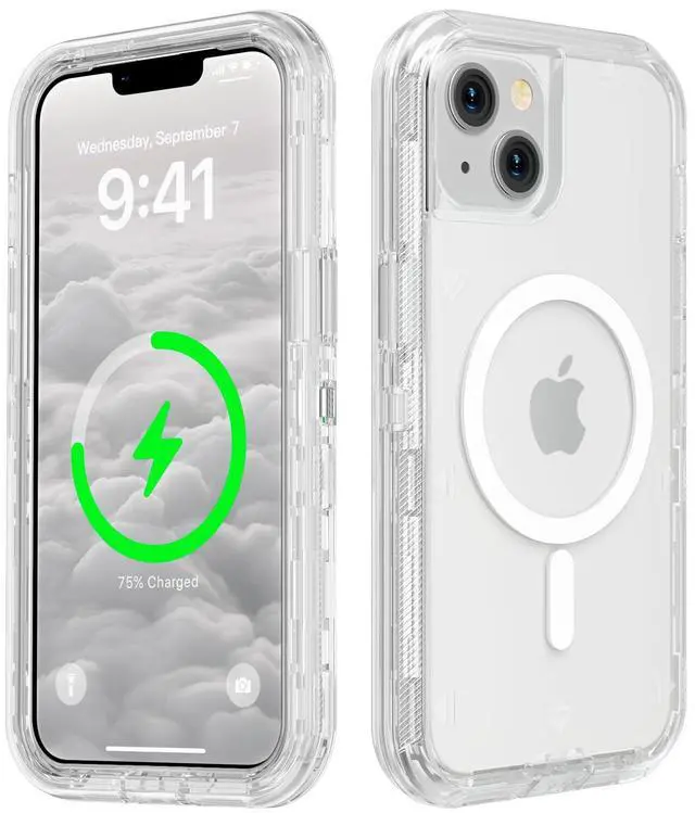 Main image of for iPhone 13 Case, Compatible with MagSafe, Durable Dual Layer Transparent Magnetic Phone Cases, Heavy Duty Shockproof and Anti-Drop Protective Cover for iPhone 13, 6.1'', Clear