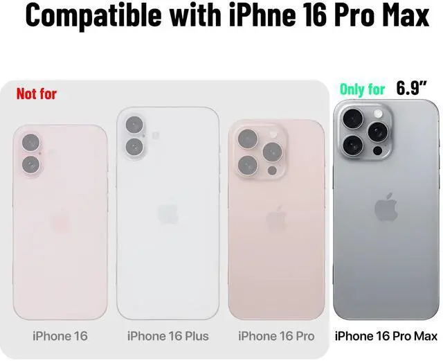 Alt view image 2 of 7 - Magnetic Case for iPhone 16 Pro Max, Compatible with MagSafe, Clear Strong Magnetic Soft Frame PC Back Shockproof Protective Case Cover with Detachable Lanyard,Clear