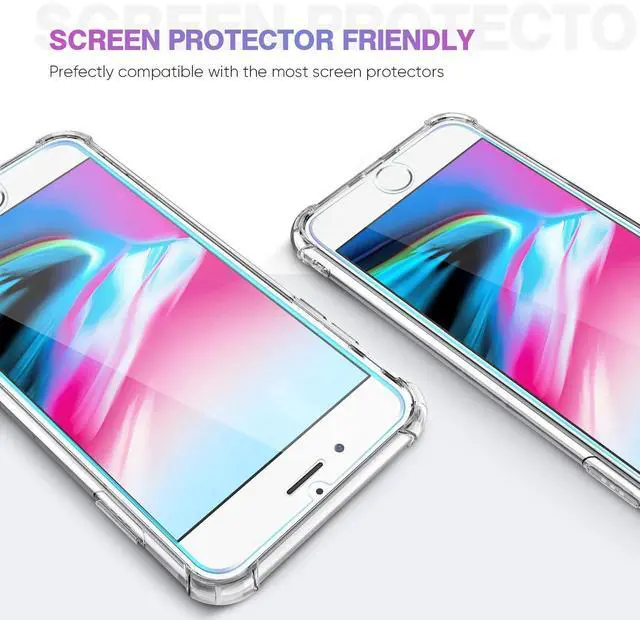 Alt view image 4 of 7 - for iPhone SE 3/2 Case Clear,with 4 Corners Shockproof Protection,iPhone 8/7 Clear Case for Women Men Girls Boys Kids,Case for iPhone SE Phone Clear