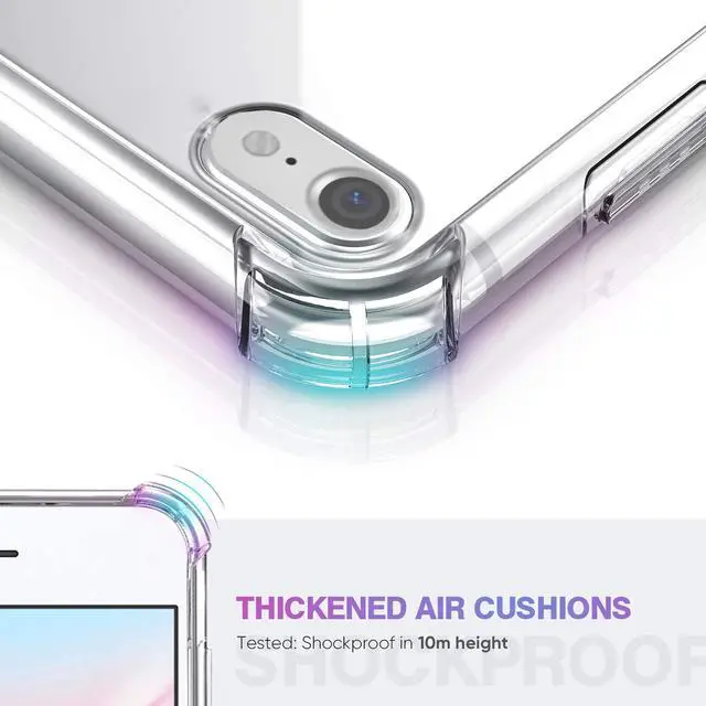 Alt view image 5 of 7 - for iPhone SE 3/2 Case Clear,with 4 Corners Shockproof Protection,iPhone 8/7 Clear Case for Women Men Girls Boys Kids,Case for iPhone SE Phone Clear