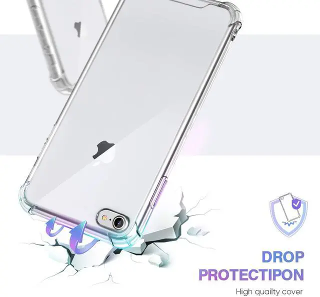 Alt view image 6 of 7 - for iPhone SE 3/2 Case Clear,with 4 Corners Shockproof Protection,iPhone 8/7 Clear Case for Women Men Girls Boys Kids,Case for iPhone SE Phone Clear
