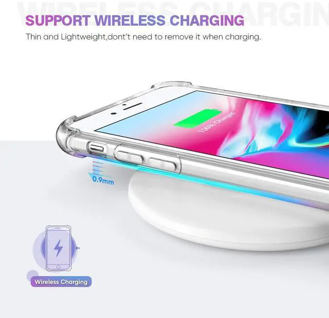 Alt view image 7 of 7 - for iPhone SE 3/2 Case Clear,with 4 Corners Shockproof Protection,iPhone 8/7 Clear Case for Women Men Girls Boys Kids,Case for iPhone SE Phone Clear