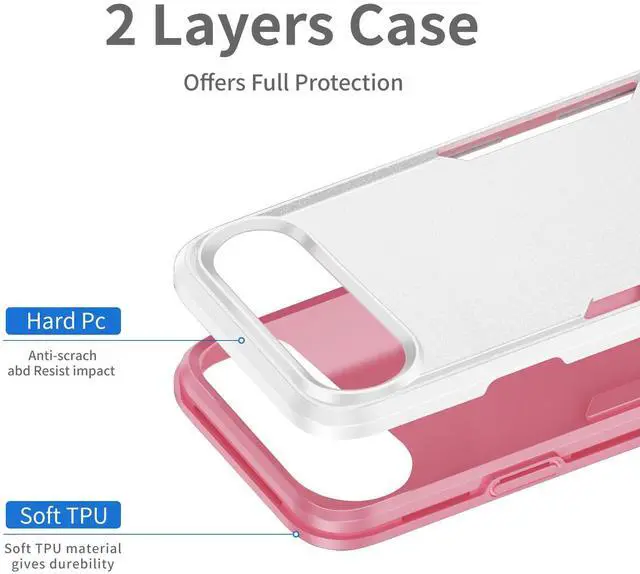 Alt view image 4 of 7 - Designed for iPhone Air Case, Dual Layer Heavy Duty Shockproof Protective Phone Cases Cover, Military Grade Drop Protection, White