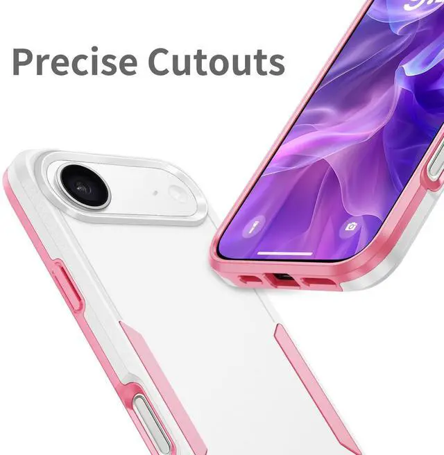 Alt view image 7 of 7 - Designed for iPhone Air Case, Dual Layer Heavy Duty Shockproof Protective Phone Cases Cover, Military Grade Drop Protection, White