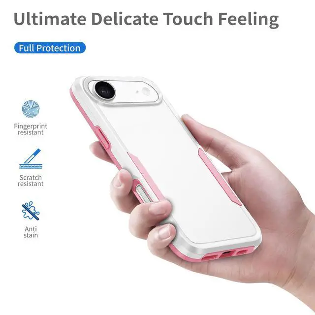 Alt view image 6 of 7 - Designed for iPhone Air Case, Dual Layer Heavy Duty Shockproof Protective Phone Cases Cover, Military Grade Drop Protection, White