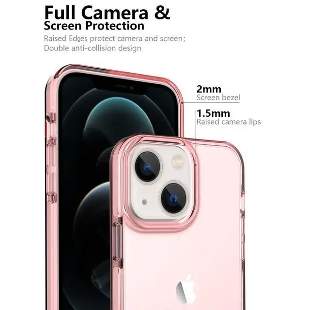 Alt view image 4 of 6 - Designed for iPhone 14 Case and iPhone 13 Case, 6.6ft Drop Protection, Full Body Screen Camera Protective Phone Case,Pink