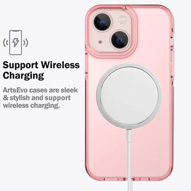 Alt view image 5 of 6 - Designed for iPhone 14 Case and iPhone 13 Case, 6.6ft Drop Protection, Full Body Screen Camera Protective Phone Case,Pink