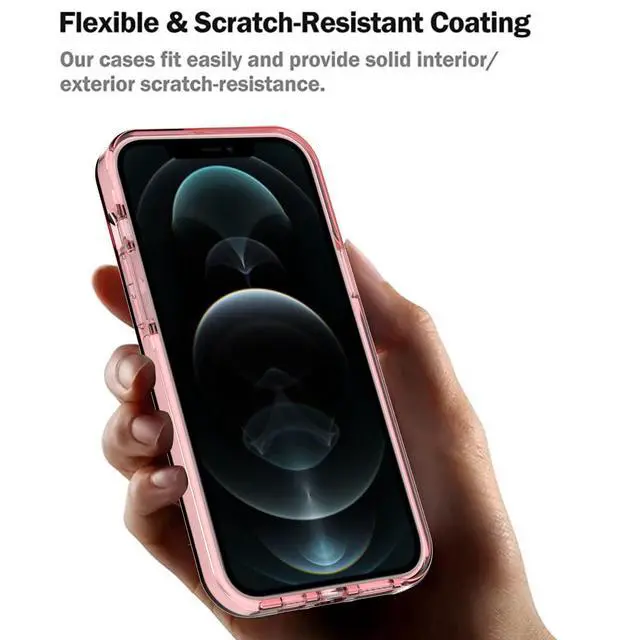 Alt view image 6 of 6 - Designed for iPhone 14 Case and iPhone 13 Case, 6.6ft Drop Protection, Full Body Screen Camera Protective Phone Case,Pink