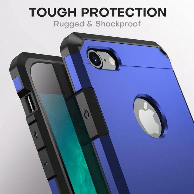 Alt view image 4 of 7 - for iPhone 7 Case/iPhone 8 Case, Heavy Duty Dual Layer Protection Cover (Navy Blue)