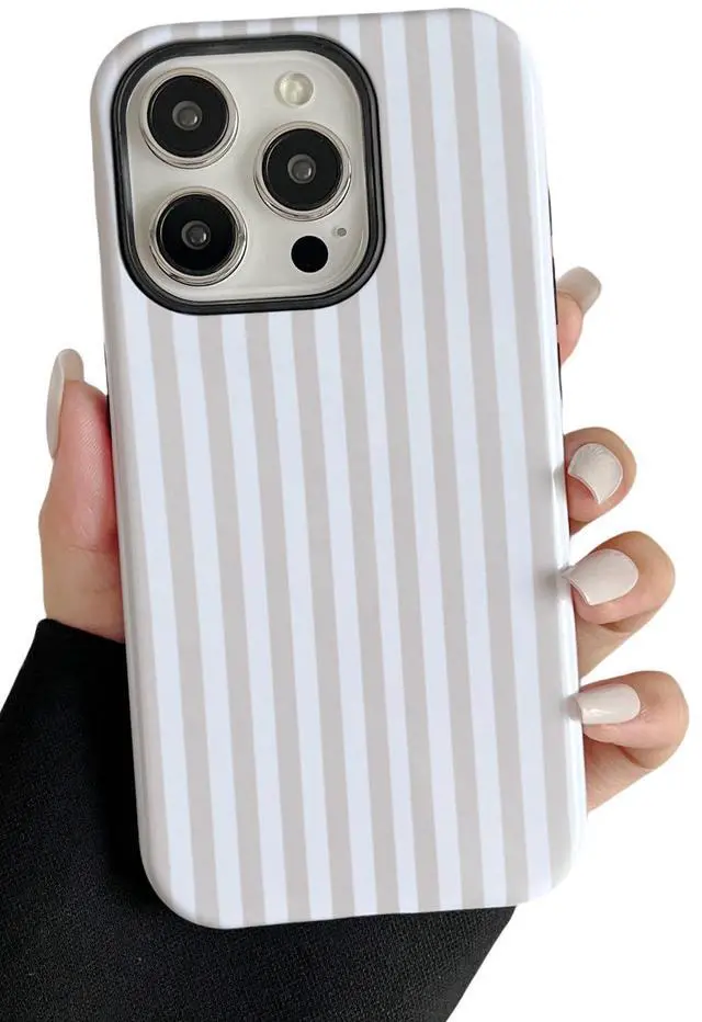 Main image of Compatible with iPhone 15 Pro Max Case Cute Striped Phone Case