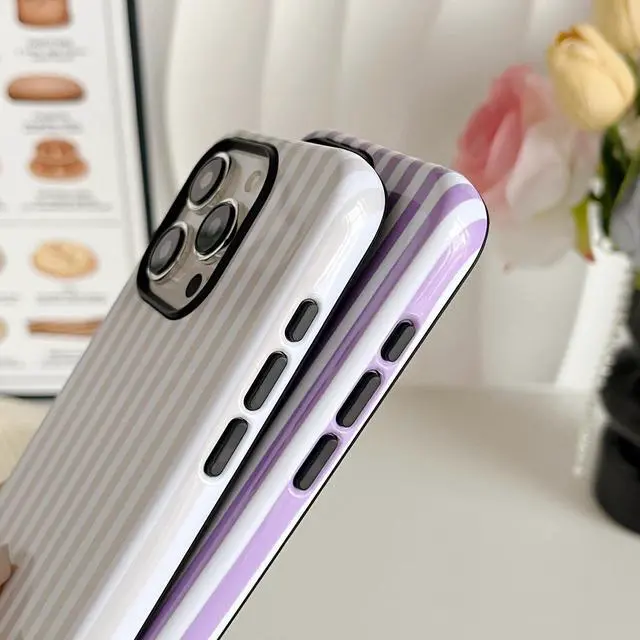 Alt view image 4 of 7 - Compatible with iPhone 15 Pro Max Case Cute Striped Phone Case