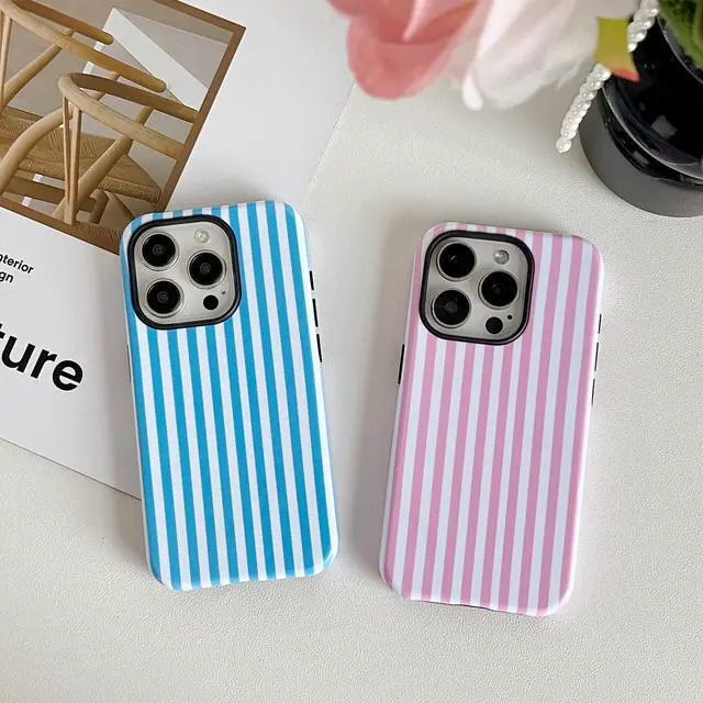 Alt view image 6 of 7 - Compatible with iPhone 15 Pro Max Case Cute Striped Phone Case