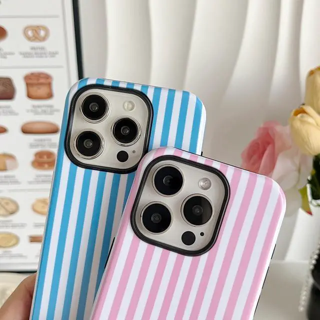 Alt view image 7 of 7 - Compatible with iPhone 15 Pro Max Case Cute Striped Phone Case