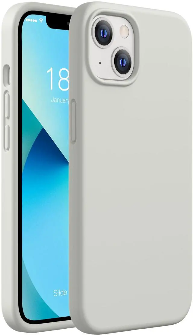 Main image of Heavy-Duty Silicone Case for iPhone 13 - Military Drop Protection, Elevated Screen & Camera Protection, Scratch-Free Interior, Stone