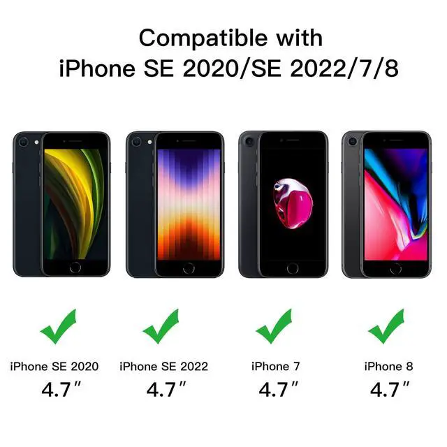 Alt view image 2 of 6 - Matte Case for iPhone SE 3/2 (2022/2020), iPhone 8/7, 4.7-Inch, Shockproof Military Grade Drop Protection, Frosted Translucent Back Phone Cover, Anti-Fingerprint (Black)