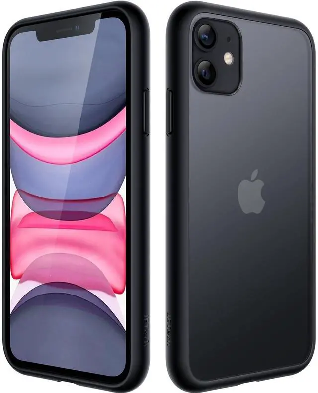 Main image of Matte Case for iPhone 11 6.1-Inch, Shockproof Military Grade Drop Protection, Frosted Translucent Back Phone Cover, Anti-Fingerprint (Black)