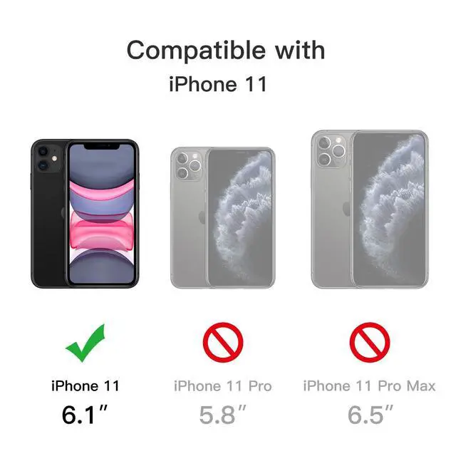 Alt view image 2 of 6 - Matte Case for iPhone 11 6.1-Inch, Shockproof Military Grade Drop Protection, Frosted Translucent Back Phone Cover, Anti-Fingerprint (Black)