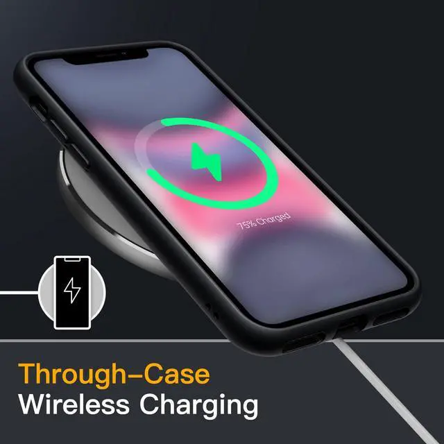 Alt view image 6 of 6 - Matte Case for iPhone 11 6.1-Inch, Shockproof Military Grade Drop Protection, Frosted Translucent Back Phone Cover, Anti-Fingerprint (Black)