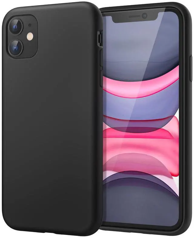 Main image of Silicone Case for iPhone 11 (2019) 6.1-Inch, Silky-Soft Touch Full-Body Protective Case, Shockproof Cover with Microfiber Lining (Black)