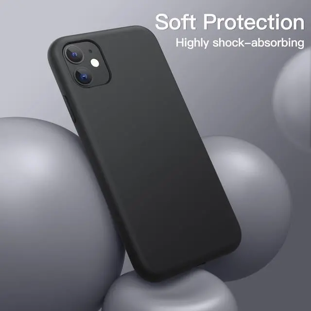 Alt view image 3 of 6 - Silicone Case for iPhone 11 (2019) 6.1-Inch, Silky-Soft Touch Full-Body Protective Case, Shockproof Cover with Microfiber Lining (Black)