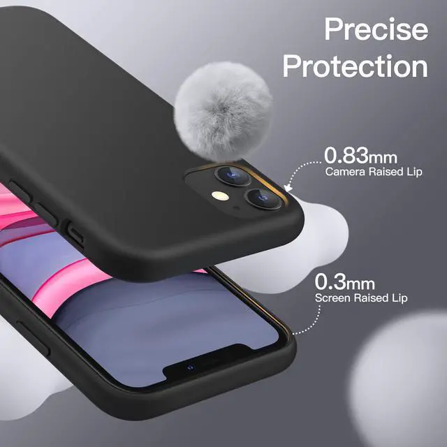 Alt view image 4 of 6 - Silicone Case for iPhone 11 (2019) 6.1-Inch, Silky-Soft Touch Full-Body Protective Case, Shockproof Cover with Microfiber Lining (Black)
