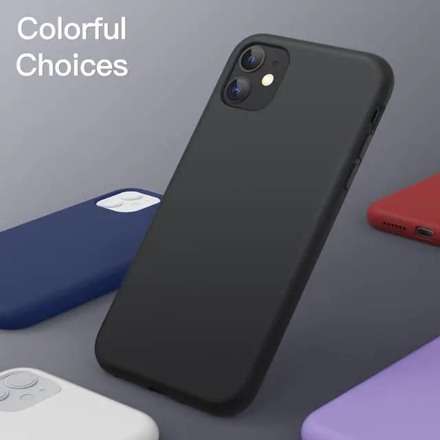 Alt view image 5 of 6 - Silicone Case for iPhone 11 (2019) 6.1-Inch, Silky-Soft Touch Full-Body Protective Case, Shockproof Cover with Microfiber Lining (Black)