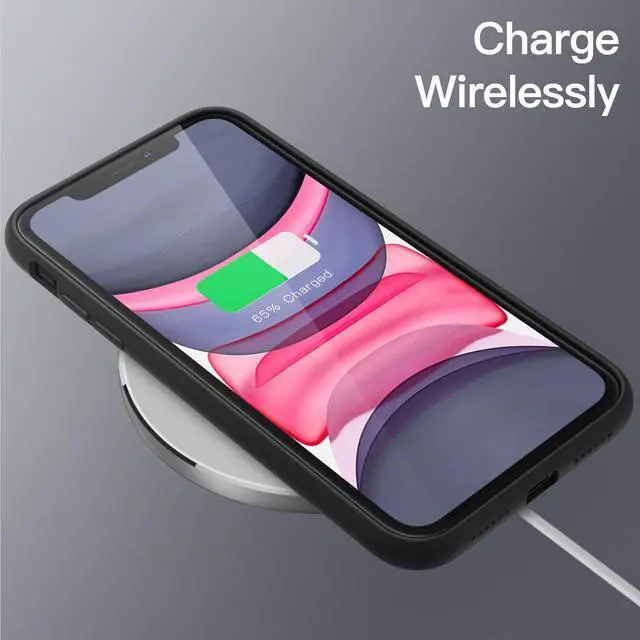 Alt view image 6 of 6 - Silicone Case for iPhone 11 (2019) 6.1-Inch, Silky-Soft Touch Full-Body Protective Case, Shockproof Cover with Microfiber Lining (Black)