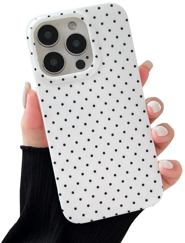 Main image of for iPhone 13/14 Case with Cute Aesthetic Polka Dot, Fashion Simple Dot Print Pattern for Women Men,Soft TPU Slim Glossy Shockproof Case Cover(White)