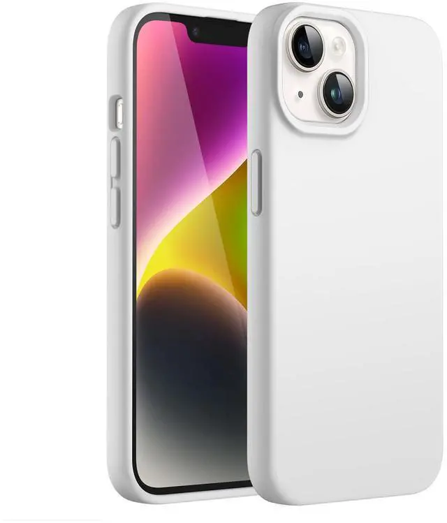 Main image of Silicone Case for iPhone 14 6.1-Inch, Silky-Soft Touch Full-Body Protective Phone Case, Shockproof Cover with Microfiber Lining (Starlight)