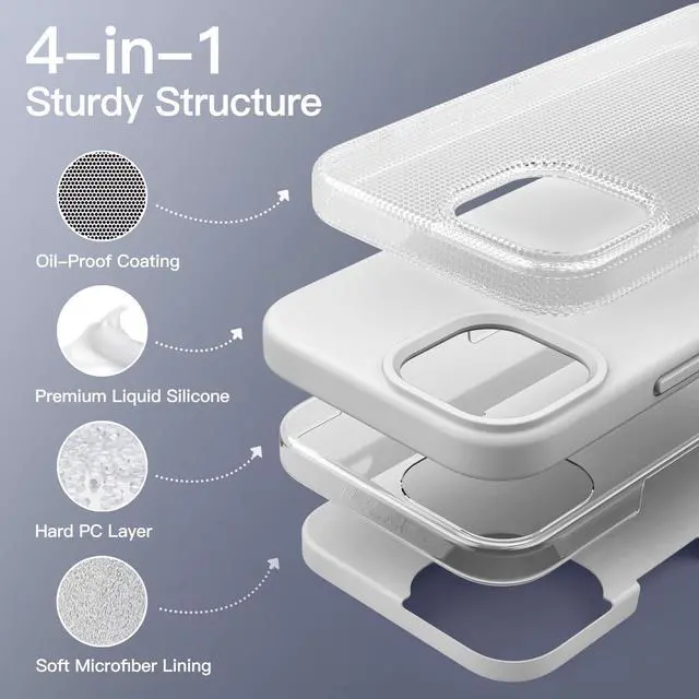 Alt view image 3 of 6 - Silicone Case for iPhone 14 6.1-Inch, Silky-Soft Touch Full-Body Protective Phone Case, Shockproof Cover with Microfiber Lining (Starlight)