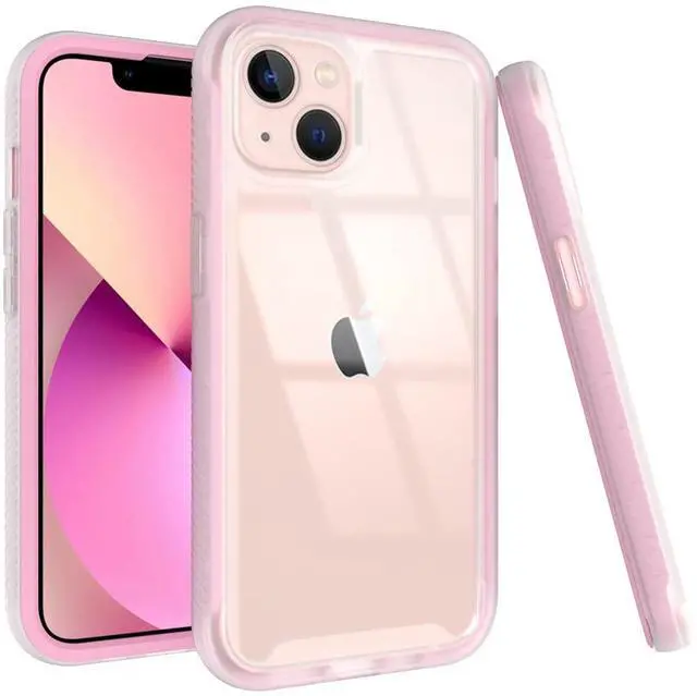 Main image of Acrylic 2 in 1 for iPhone 14 13 CaseAnti-Yellowing, Military-Grade Protection, Drop Shockproof Slim Phone Cover for iPhone 14&13 6.1", Pink