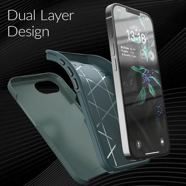 Alt view image 4 of 7 - for iPhone 17e Case and iPhone 16e Case, Shockproof Protection Dual Layer Case for iPhone 17e, iPhone 16e (6.1 inch) - Forest Green
