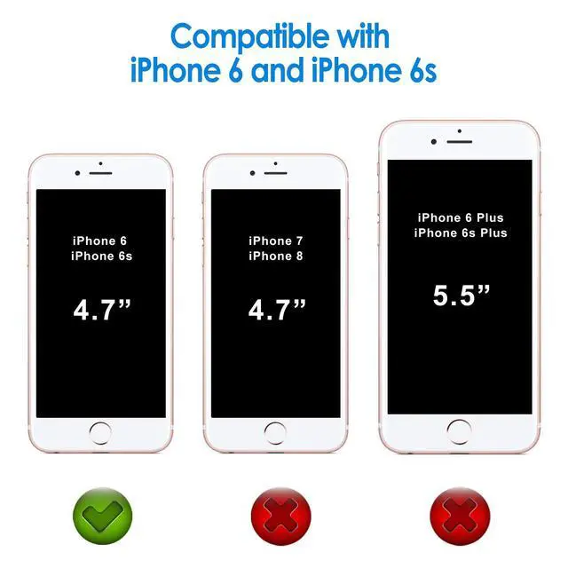 Alt view image 2 of 6 - Case for iPhone 6 and iPhone 6s, Non-Yellowing Shockproof Phone Bumper Cover, Anti-Scratch Clear Back (Clear)