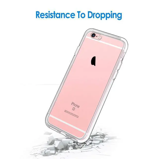 Alt view image 5 of 6 - Case for iPhone 6 and iPhone 6s, Non-Yellowing Shockproof Phone Bumper Cover, Anti-Scratch Clear Back (Clear)