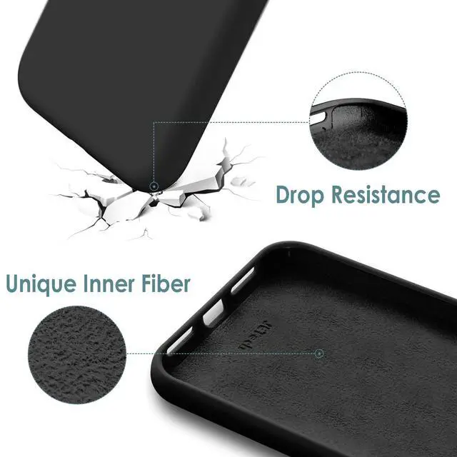 Alt view image 6 of 7 - Silicone Case for iPhone SE 3/2 (2022/2020 Edition), 4.7-Inch, Silky-Soft Touch Full-Body Protective Phone Case, Shockproof Cover with Microfiber Lining (Black)