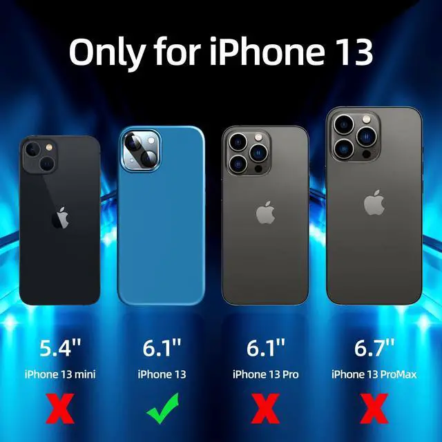 Alt view image 6 of 6 - 5 in 1 Designed for iPhone 13 Case, with 2 Pack Screen Protector,2 Pack Camera Lens Protector, Liquid Silicone Ultra Slim Shockproof Protective Phone Case Microfiber Lining 6.1,Blue