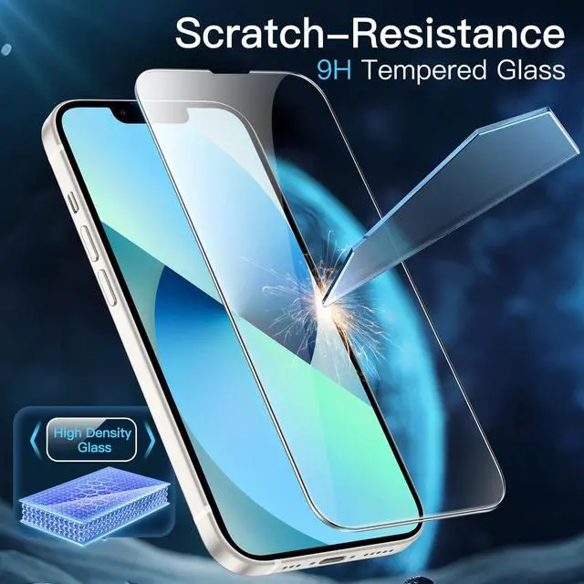 Alt view image 5 of 6 - 3 in 1 Case for iPhone 13 6.1-Inch with 2 Pack Tempered Glass Screen Protectors, Non-Yellowing Shockproof Bumper Phone Cover (Clear)