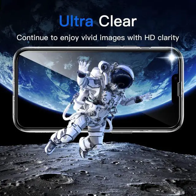 Alt view image 5 of 7 - 5 in 1 Case for iPhone 14 6.1-Inch, with 2-Pack Screen Protector and Camera Lens Protector, Non-Yellowing Shockproof Bumper Phone Cover, Full Coverage Tempered Glass Film (Clear)