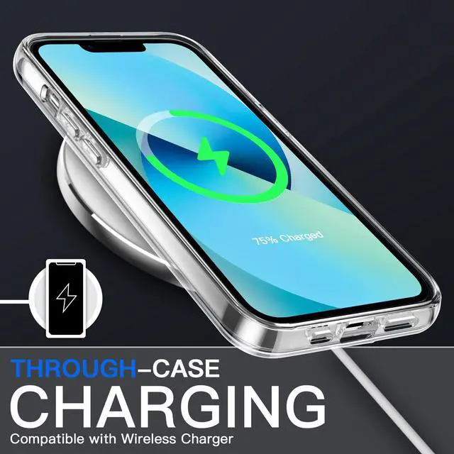 Alt view image 7 of 7 - 5 in 1 Case for iPhone 13 6.1-Inch, with 2-Pack Screen Protector and Camera Lens Protector, Non-Yellowing Shockproof Bumper Phone Cover, Full Coverage Tempered Glass Film (Clear)