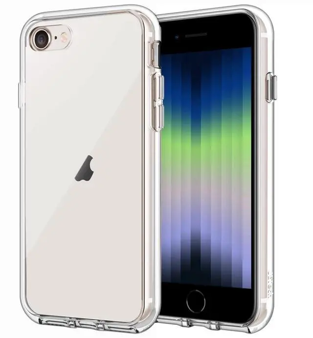 Main image of Case for iPhone SE 3/2 (2022/2020 Edition), 4.7-Inch, Non-Yellowing Shockproof Phone Bumper Cover, Anti-Scratch Clear Back (Clear)