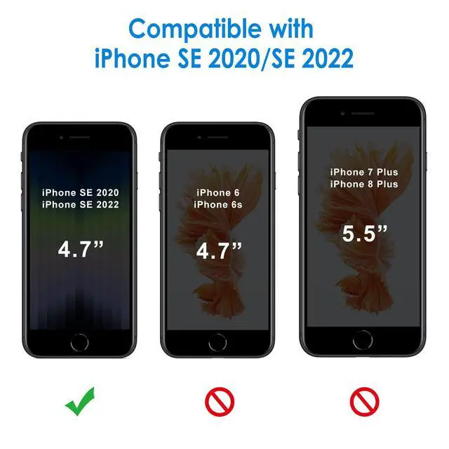 Alt view image 2 of 6 - Case for iPhone SE 3/2 (2022/2020 Edition), 4.7-Inch, Non-Yellowing Shockproof Phone Bumper Cover, Anti-Scratch Clear Back (Clear)