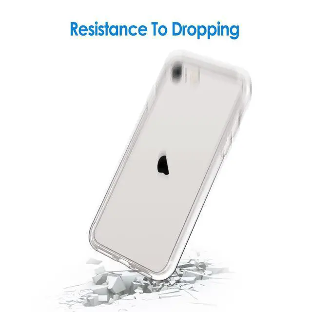 Alt view image 6 of 6 - Case for iPhone SE 3/2 (2022/2020 Edition), 4.7-Inch, Non-Yellowing Shockproof Phone Bumper Cover, Anti-Scratch Clear Back (Clear)