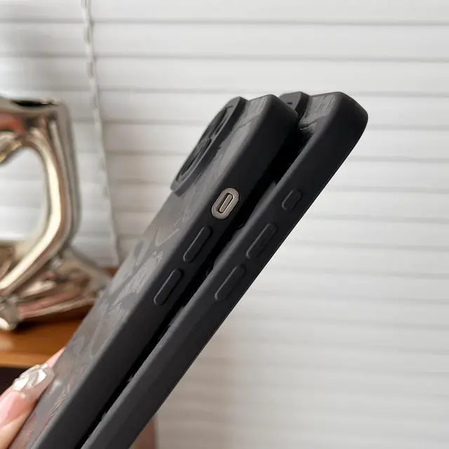 Alt view image 3 of 6 - Black Lips Print Soft Phone Case Compatible with iPhone Case (Black,for iPhone 14)