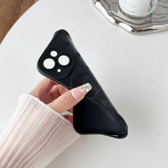 Alt view image 5 of 6 - Black Lips Print Soft Phone Case Compatible with iPhone Case (Black,for iPhone 14)
