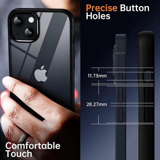 Alt view image 7 of 7 - Candy Phone Case for iPhone 16/15/14/13/12/11/XR/XS/XPro Max Plus with Lanyard Cord Clear Shockproof Military-Grade Dual-Layer PC Silicone Cover (Black,for iPhone 11)
