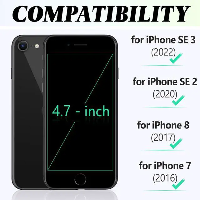 Alt view image 2 of 7 - Case Wallet for iPhone SE 2022/SE 2020/iPhone 8/7, Card Holder Kickstand PU Leather Magnetic Folio Flip Cover TPU Protective Interior Case Compatible with iPhone 7/8/SE2/SE3, Textured Black