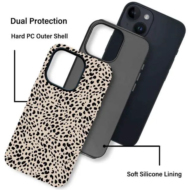 Alt view image 4 of 6 - Leopard Design for iPhone 13 Case for Women,with Privacy Screen Protector and Camera Cover,Cheetah Print Phone Case for iPhone 13