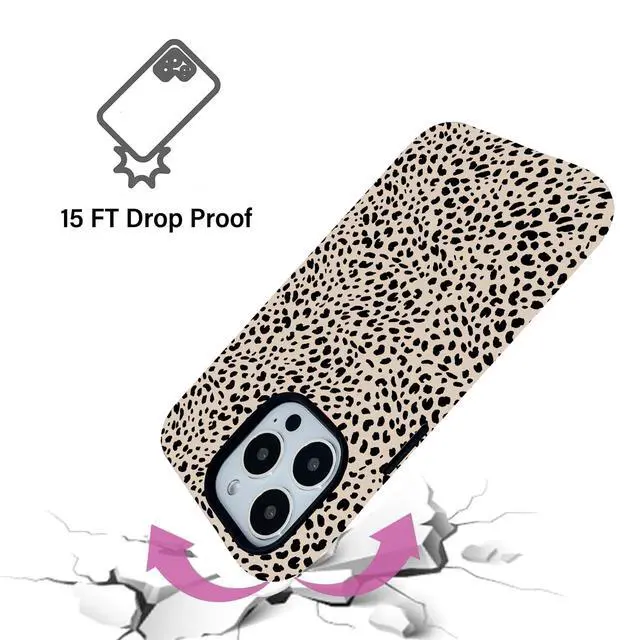 Alt view image 5 of 6 - Leopard Design for iPhone 13 Case for Women,with Privacy Screen Protector and Camera Cover,Cheetah Print Phone Case for iPhone 13