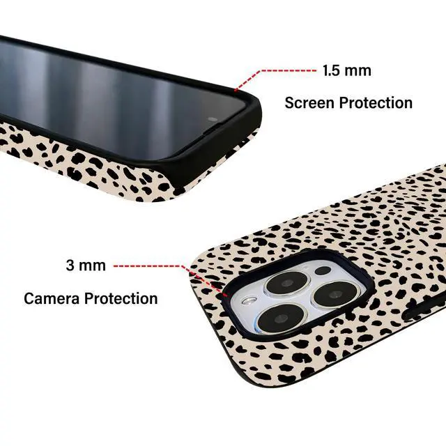 Alt view image 6 of 6 - Leopard Design for iPhone 13 Case for Women,with Privacy Screen Protector and Camera Cover,Cheetah Print Phone Case for iPhone 13