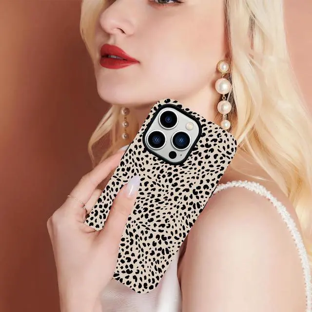 Alt view image 2 of 6 - Leopard Design for iPhone 13 Case for Women,with Privacy Screen Protector and Camera Cover,Cheetah Print Phone Case for iPhone 13